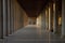 Beautiful view of the columns of The Stoa of Attalos in Athens, Greece with rays of sunlight