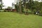 Beautiful view of the country side of Brazil. Pine trees and the vegetation in a farm hotel.