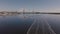 Beautiful view of the Dames Point Bridge over St. Johns River in Jacksonville, Florida