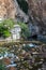 Beautiful view of the Dervish House under the rock in Blagaj. Bosnia and Herzegovina