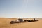 Beautiful view of desert tents in Haimas, Arab under clear sky