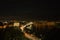 Beautiful View of the Dnieper river, Naberezhno-Kreschatitska street in Kiev, Ukraine. Night panorama of Kyiv