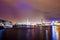 A beautiful view of docklands and The Bolte Bridge with a cloudy sky