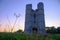 Beautiful view of Donnington Castle in England with sunset background