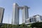 Beautiful view of Dubai city skyscrapers or skyline along with Burj khalifa captured from Sheikh Zayed Road, Dubai, UAE