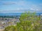 Beautiful view of Edinburgh, Scotland, UK and the Firth of Forth from Calton Hill on a sunny day.