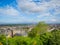 Beautiful view of Edinburgh, Scotland, UK and the Firth of Forth from Calton Hill on a sunny day.