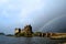 Beautiful View of Eilean Donan Castle with a Rainbow