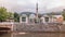 Beautiful view of the Emperor`s Mosque in Sarajevo on the banks of the Milyacka River timelapse hyperlapse, Bosnia and