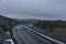 Beautiful view of empty motorway M50 Dublin, Ireland. Transportation during Level 5 restrictions in Dublin. Irish winter weather