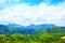 Beautiful view of the famous Sigiriya Mountain Lion Mountain among the rainforest, Sri Lanka