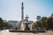 Beautiful view on the fountain on the Rossio square