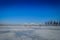 Beautiful view of frozen Songhua river during winter time in Harbin, China