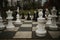 Beautiful view of a giant size chess game in the street