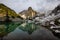 Beautiful View of a Glacier Lake in the Canadian Mountain Landscape