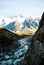 Beautiful view and glacier in Mount Cook National Park, South