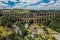 Beautiful view of Goltzsch Viaduct railway bridge in Germany