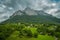 Beautiful view on Gonzen peak located above the city of Sargans