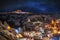 Beautiful view Goreme, Cappadocia, Turkey at night. Famous center of balloon fligths