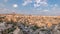 Beautiful view of Goreme from viewpoint aerial timelapse, Cappadocia, Turkey during sunrise.