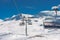 Beautiful view of Gornergrat, Zermatt, Matterhorn ski resort in Switzerland with cable chair lift