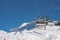 Beautiful view of Gornergrat, Zermatt, Matterhorn ski resort in Switzerland with cable chair lift