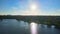 Beautiful view of the green shoreline and sea. Tampa Bay, Florida, USA.