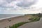 Beautiful view of Greystones South Beach on cloudy day, Greystones, Co. Wicklow, Ireland