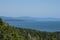 Beautiful view from the high shore of the sea bay. Sakhalin Island, Bayan Peninsula, Mordvinova Bay, Russia