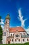 Beautiful view of historic Andechs Abbey in summer on a sunny day, district of Starnberg, Upper Bavaria, Germany