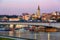 Beautiful view of the historic center of Belgrade on the banks of the Sava River, Serbia