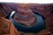 Beautiful view of Horseshoe Bend. Panoramic Horeseshoe Bend. Canyon Adventure Travel Relax Concept.