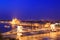 Beautiful view of the Hungarian Parliament and the chain bridge in the panorama of Budapest, Hungary