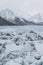 Beautiful view of icebergs in Ladakh, global warming and climate change concept with beautiful mountains covered in snow in