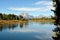 Beautiful view of Jackson Lake in the Jackson Hole Valley in the Grand Teton park.