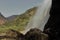 beautiful view of Jang waterfall or nuranang falls, a popular tourist destination of tawang surrounded by himalaya mountains