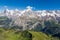 Beautiful view of Jungfrau valley from top of schilthorn in summer, Murren, Switzerland