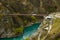 Beautiful view of Kawarau Gorge Suspension Bridge, Queenstown, New Zealand