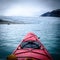 Beautiful view from a kayak on Jostedalsbreen glacier.