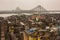 Beautiful view of Kolkata city with a Howrah bridge