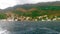 Beautiful view of the Kotor Bay between Croatia and Montenegro. Panormama on the mountains and dimiki with tiled roofs