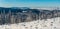 Beautiful view from Kykula hill in winter Kysucke Beskydy mountains on polish - slovakian borders