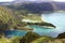 Beautiful view of Lake of Fire & x28;Lagoa do Fogo& x29; on the island of San Miguel