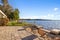 Beautiful view of the lake from the lakefront home on a sunny day