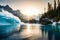 Beautiful view of the lake Moraine at sunset,  Canada