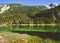 .Beautiful view of Lake Tovel, the largest of all natural lakes in Trentino in the Adamello Brenta Park