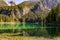 .Beautiful view of Lake Tovel, the largest of all natural lakes in Trentino in the Adamello Brenta Park