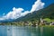Beautiful view of the lake and the town of Weissensee, Austria