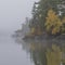 Beautiful view of the Lake of the Woods on a foggy day