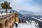 A beautiful view landscape of Pari Mahal in winter season, srinagar, kashmir, india